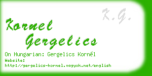 kornel gergelics business card